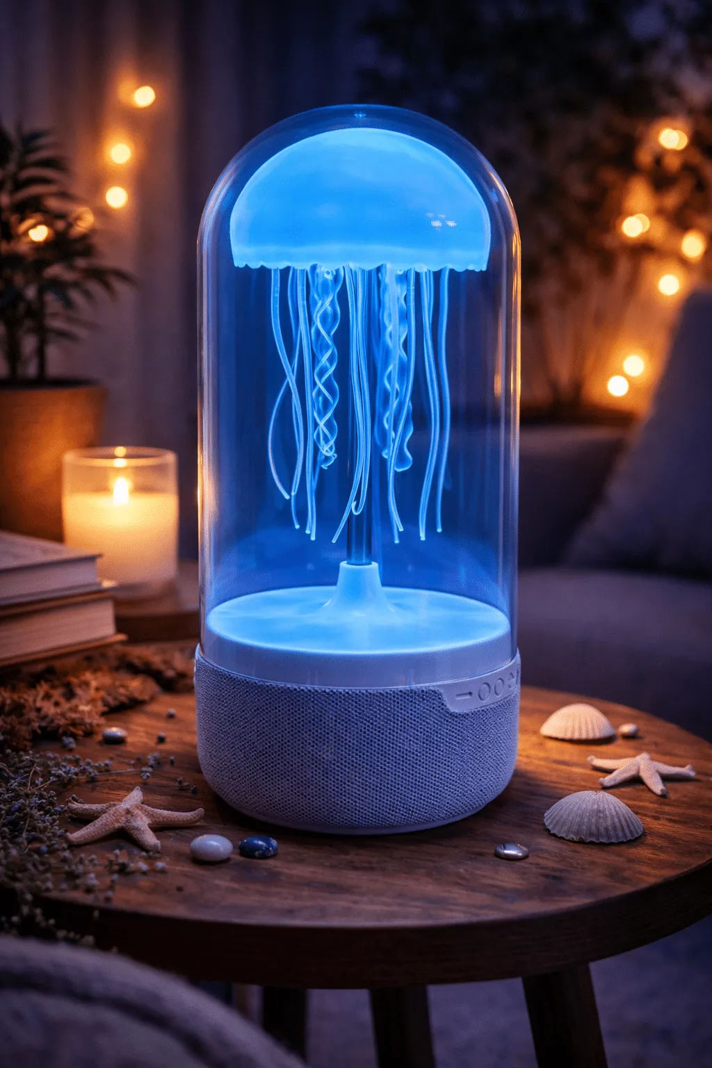 Jellyfish Bluetooth Speaker – RGB LED Night Light & Bass Sound